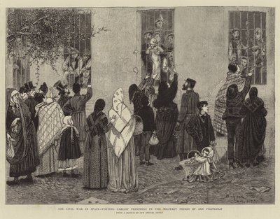 The Civil War in Spain, Visiting Carlist Prisoners in the Military Prison of San Francisco by Alphonse Adolphe Bichard